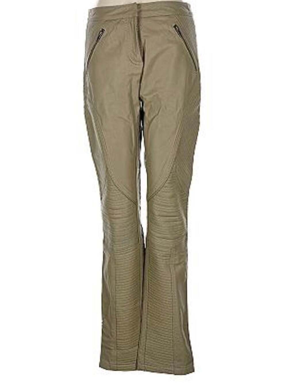 Women Leather Pants\'s Size 6 Slim Leg Moto Biker Streetwear Quilted Stitching - Picture 4 of 8